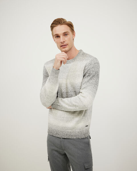 Space-Dyed Crew Neck Knit, Grey, hi-res